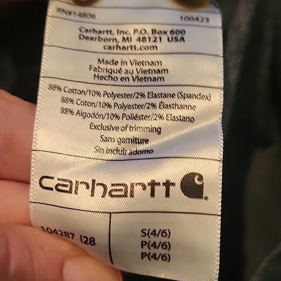 𝅺NEW! CARHARTT Indigo  Chambray Pullover Relaxed Fit Long Sleeve Top Small. - Picture 8 of 8